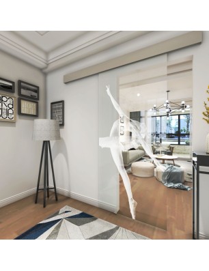 Glasschiebetür ECO-LINE Balerina Gelasert Auf Klarglas