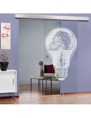 Glasschiebetür ECO-LINE Skull Gelasert Auf Klarglas