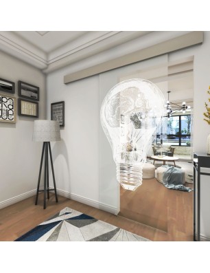 Glasschiebetür ECO-LINE Skull Gelasert Auf Klarglas