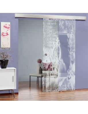 Glasschiebetür ECO-LINE Vintage flowers Gelasert Auf Klarglas