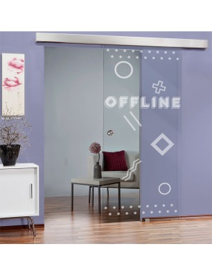 Glasschiebetür ECO-LINE Gamer Gelasert Auf Klarglas