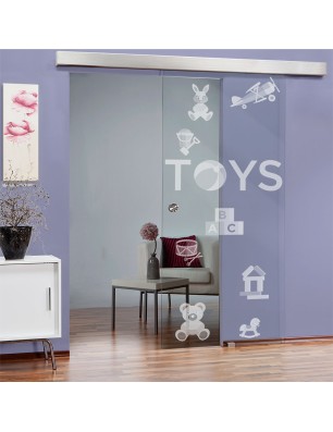 Glasschiebetür ECO-LINE Toys Gelasert Auf Klarglas