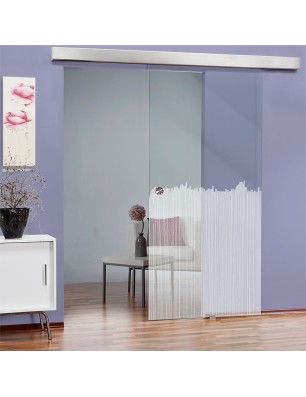 Glasschiebetür ECO-LINE Sichtschutz Gelasert Auf Klarglas