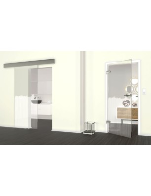 Glasschiebetür ECO-LINE Sichtschutz Gelasert Auf Klarglas