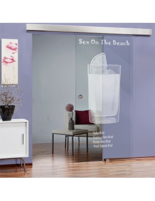 Glasschiebetür ECO-LINE Sex on the beach Gelasert Auf Klarglas