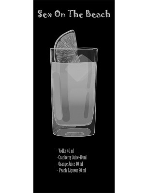 Glasschiebetür ECO-LINE Sex on the beach Gelasert Auf Klarglas