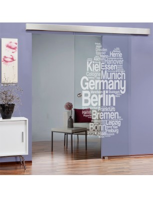 Glasschiebetür ECO-LINE Germany Gelasert Auf Klarglas