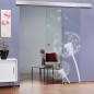 Glasschiebetür ECO-LINE Pusteblume Gelasert Auf Klarglas Glasschiebetür ECO-LINE Pusteblume Gelasert Auf Klarglas