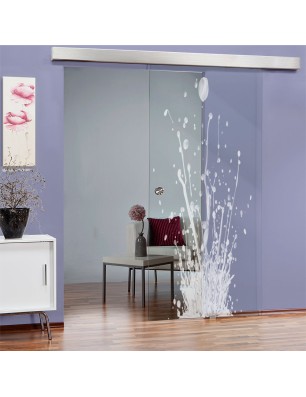 Glasschiebetür ECO-LINE Splash Gelasert Auf Klarglas