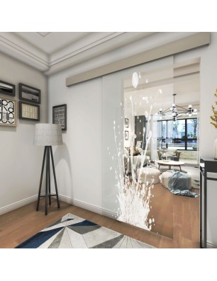 Glasschiebetür ECO-LINE Splash Gelasert Auf Klarglas