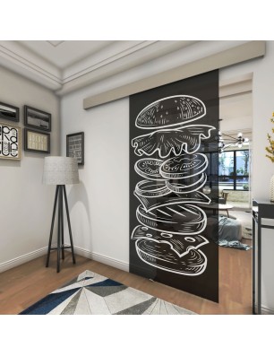 Glasschiebetür ECO-LINE Hamburger Gelasert Auf Grauglas