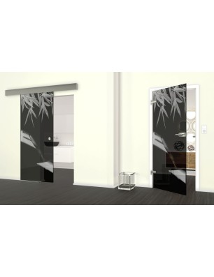 Glasschiebetür ECO-LINE Wellness 3 Gelasert Auf Grauglas