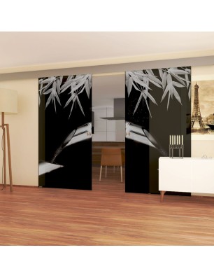 Glasschiebetür ECO-LINE Wellness 3 Gelasert Auf Grauglas