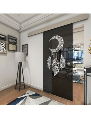 Glasschiebetür ECO-LINE Dreamcatcher Gelasert Auf Grauglas
