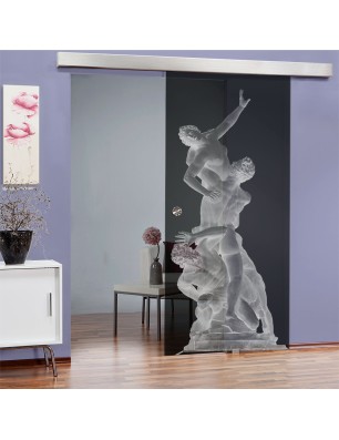 Glasschiebetür ECO-LINE Michelangelo Gelasert Auf Grauglas