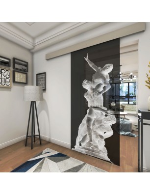 Glasschiebetür ECO-LINE Michelangelo Gelasert Auf Grauglas
