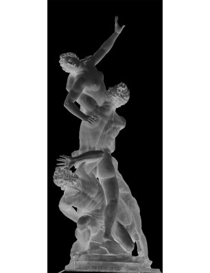 Glasschiebetür ECO-LINE Michelangelo Gelasert Auf Grauglas