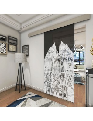 Glasschiebetür ECO-LINE Köln Gelasert Auf Grauglas