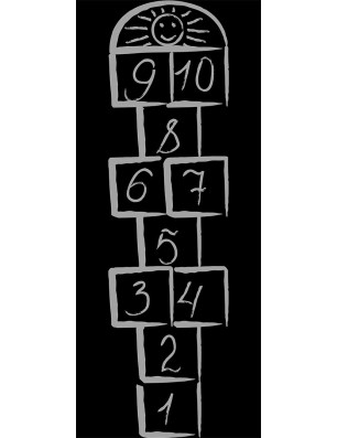 Glasschiebetür ECO-LINE Hopscotch Gelasert Auf Grauglas