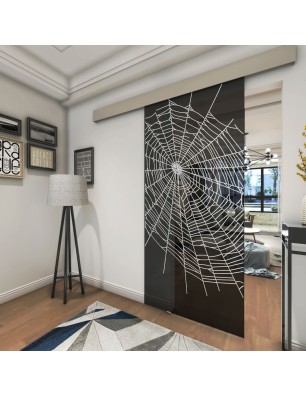 Glasschiebetür ECO-LINE Netz Gelasert Auf Grauglas