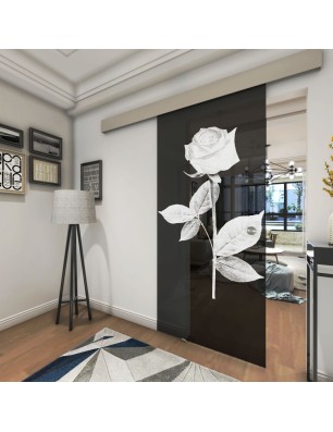 Glasschiebetür ECO-LINE Rose I Gelasert Auf Grauglas