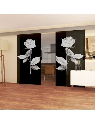 Glasschiebetür ECO-LINE Rose I Gelasert Auf Grauglas