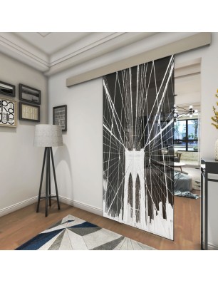 Glasschiebetür ECO-LINE Brooklyn Gelasert Auf Grauglas