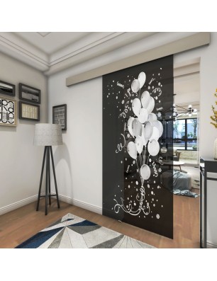 Glasschiebetür ECO-LINE Balong Gelasert Auf Grauglas