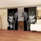 Glasschiebetür ECO-LINE Blume 7 Gelasert Auf Grauglas Glasschiebetür ECO-LINE Blume 7 Gelasert Auf Grauglas