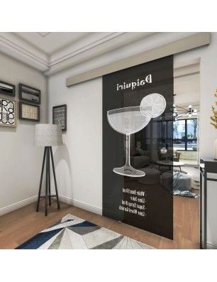 Glasschiebetür ECO-LINE Daiquiri Gelasert Auf Grauglas