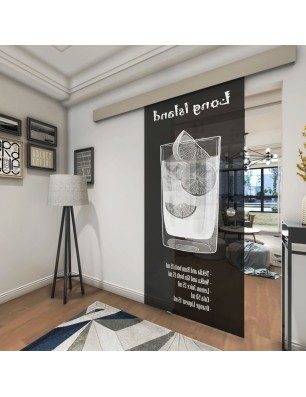 Glasschiebetür ECO-LINE Long Island Gelasert Auf Grauglas
