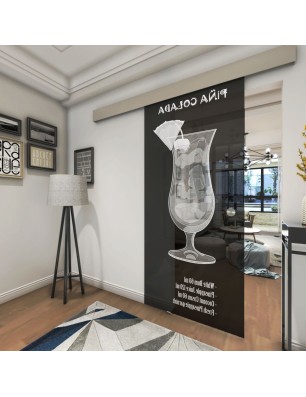 Glasschiebetür ECO-LINE Pina Colada Gelasert Auf Grauglas