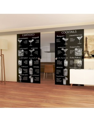 Glasschiebetür ECO-LINE Cocktails Gelasert Auf Grauglas