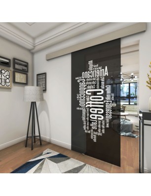 Glasschiebetür ECO-LINE Coffee Gelasert Auf Grauglas