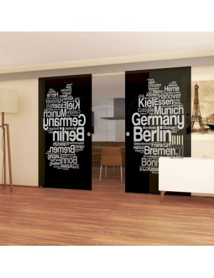 Glasschiebetür ECO-LINE Germany Gelasert Auf Grauglas