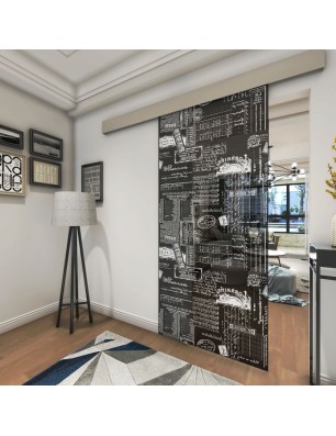 Glasschiebetür ECO-LINE Pusteblume Gelasert Auf Grauglas