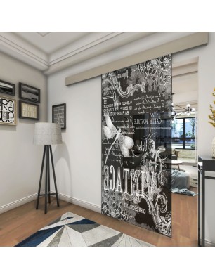 Glasschiebetür ECO-LINE Vintage Gelasert Auf Grauglas