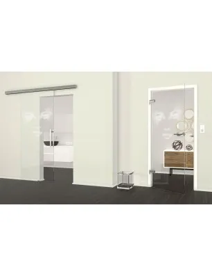 Glasschiebetür SLIM-LINE Angel Eyes Gelasert Auf Klarglas