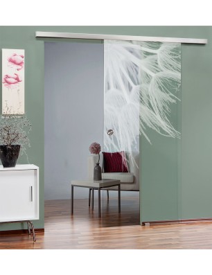 Glasschiebetür SLIM-LINE Pusteblume II Gelasert Auf Klarglas