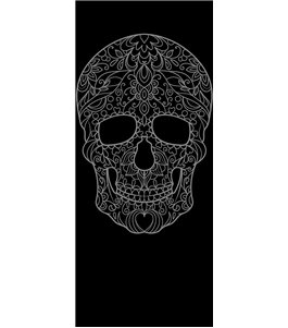Glasschiebetür SLIM-LINE Skull 3 Gelasert Auf Klarglas