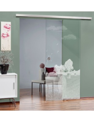 Glasschiebetür SLIM-LINE Ernte II Gelasert Auf Klarglas