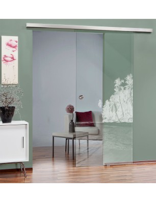 Glasschiebetür SLIM-LINE Klippe Gelasert Auf Klarglas