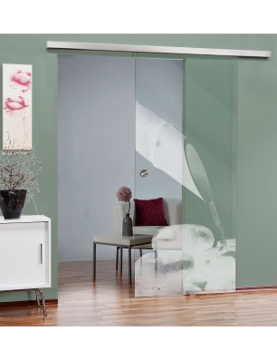 Glasschiebetür SLIM-LINE Wellness  Gelasert Auf Klarglas