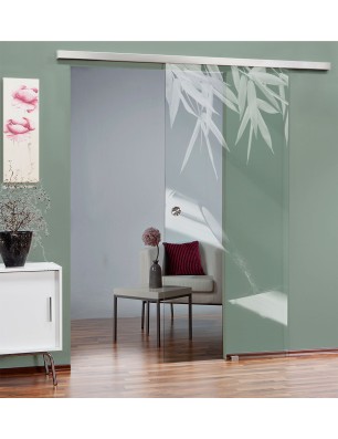 Glasschiebetür SLIM-LINE Wellness 3 Gelasert Auf Klarglas
