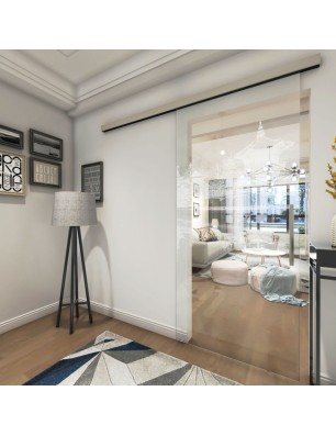 Glasschiebetür SLIM-LINE Pagode Gelasert Auf Klarglas