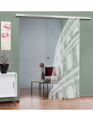 Glasschiebetür SLIM-LINE Kolosseum Gelasert Auf Klarglas