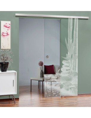 Glasschiebetür SLIM-LINE Wellness 4 Gelasert Auf Klarglas