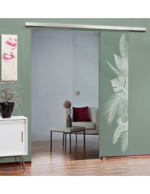 Glasschiebetür SLIM-LINE Tropical I Gelasert Auf Klarglas