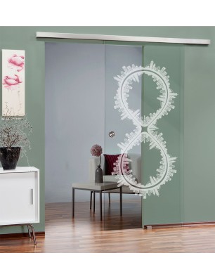 Glasschiebetür SLIM-LINE Forever Gelasert Auf Klarglas