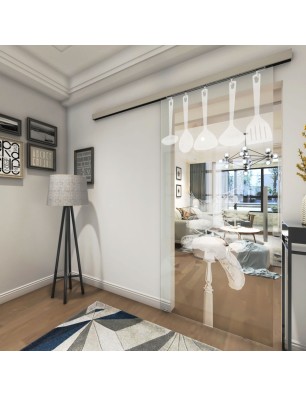 Glasschiebetür SLIM-LINE Kitchen Gelasert Auf Klarglas